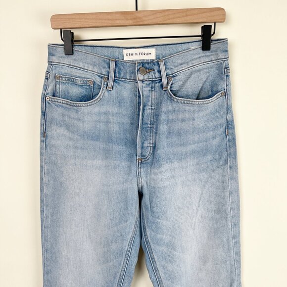 Aritzia Denim Forum The Marianne High Rise Loose Flare Long Inseam Light Wash 28 - Picture 7 of 16